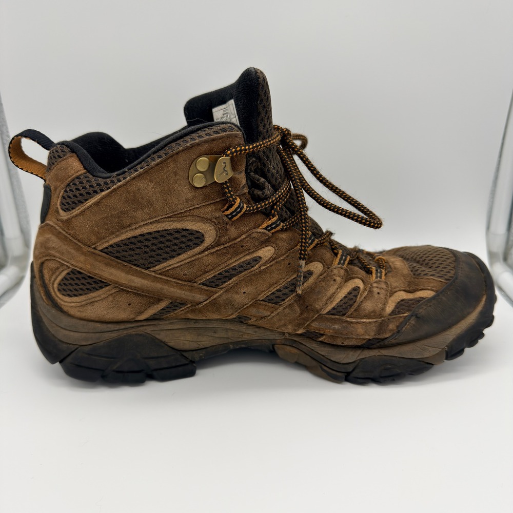 Merrell Moab 2 Mid Waterproof Hiking Boots Mens 9.5 Earth Brown J06051 Vibram - Picture 8 of 9